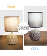 Keramisk Bordlampe E14, 17cm - Rødblond