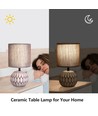 Keramisk Bordlampe E14, 17cm - Rødblond