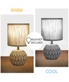 Keramisk Bordlampe E14 - 17 Mørk Grå