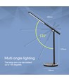 LED bordlampe - Sort, 8W, 6000K-3000K, Berøringsfri trinnløs dimming, USB-ladestikk