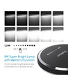 LED bordlampe - Sort, 8W, 6000K-3000K, Berøringsfri trinnløs dimming, USB-ladestikk