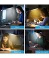 LED bordlampe - Sort, 8W, 6000K-3000K, Berøringsfri trinnløs dimming, USB-ladestikk