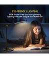 LED bordlampe - Sort, 8W, 6000K-3000K, Berøringsfri trinnløs dimming, USB-ladestikk