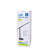 LED bordlampe - Sort, 8W, 6000K-3000K, Berøringsfri trinnløs dimming, USB-ladestikk