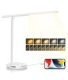 LED Bordlampe - Hvit, 8W, 6000K-3000K, Berøringsfri Trinnløs Dimming, USB Ladekontakt