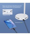 LED Bordlampe - Hvit, 8W, 6000K-3000K, Berøringsfri Trinnløs Dimming, USB Ladekontakt