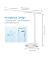 LED Bordlampe - Hvit, 8W, 6000K-3000K, Berøringsfri Trinnløs Dimming, USB Ladekontakt