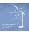 LED Bordlampe - Hvit, 8W, 6000K-3000K, Berøringsfri Trinnløs Dimming, USB Ladekontakt