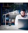 LED Bordlampe - Hvit, 8W, 6000K-3000K, Berøringsfri Trinnløs Dimming, USB Ladekontakt