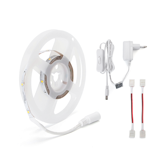 Outlet: 12V LED Stripe 3000K 3m - Av/På-Knapp, Komplett sett