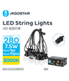 LED-lyskjede, 10 gjennomsiktige pærer, 8M