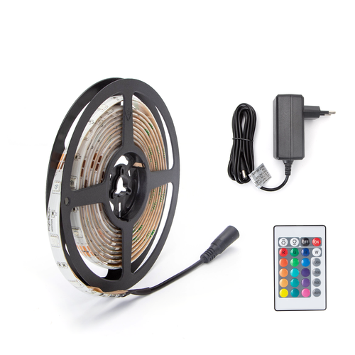 LED RGB-strip, 3 meter, 5050-30, 24-knapps kontroller