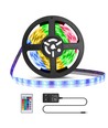 LED RGB-stripe, 5M - Med 24-knappers fjernkontroll