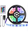 LED RGB-stripe, 5M - Med 24-knappers fjernkontroll