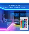 LED RGB-stripe, 5M - Med 24-knappers fjernkontroll