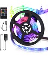 LED Musikk-Synkronisert RGB Fargeskiftende Stripe-Lys, 3M 5050-30, 20-Knapps Kontroller