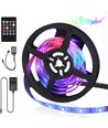 LED Musikk-Synkronisert RGB Fargeskiftende Stripe-Lys, 3M 5050-30, 20-Knapps Kontroller