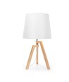 Trebordlampe E27 - 20 - Hvit Lampeskjerm & Brun Fot