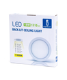 Outlet: LED E6 - Bakbelyst, Rund Innbyggingsspot, 18W, 3000K / Overflatemontert