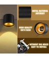 Aigostar, GU10 LED takspot - Spot, Overflatesspot, Industriell, Stue, Svart