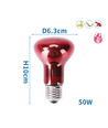 Infrarød Varmelampe 50W - D6,3 x H10 cm, Rød
