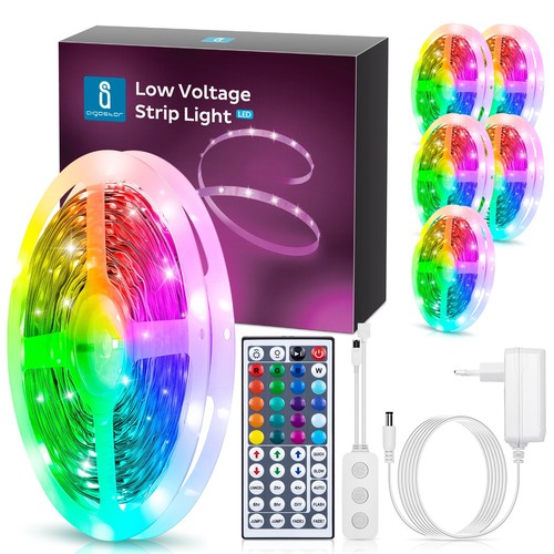 WB Smart LED RGB Strip Lys, 10m med 28-Knapps Kontroll & 3-Taste Styringsboks, 24W
