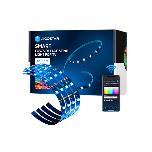 Wifi Smart LED TV Bakbelysning, 4x0,5m, 28-Knapps Kontroller/3-Knapps Kontrollboks