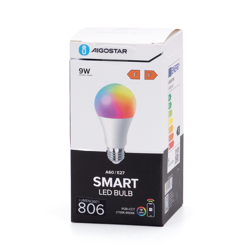 Smart LED-pære A60 E27 9W RGB+CCT - WB