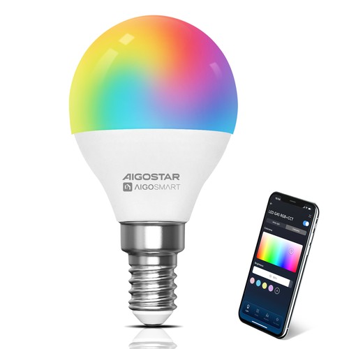 Smart LED-pære WB G45 E14 6,5W RGB+CCT