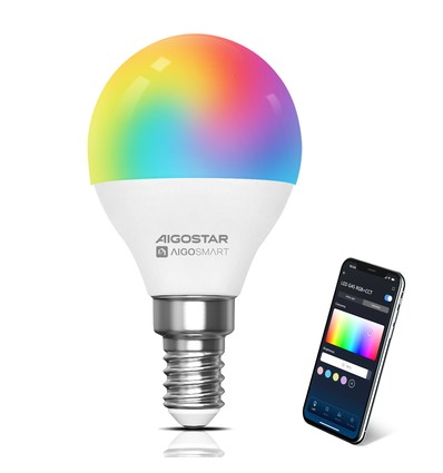 Smart LED-pære WB G45 E14 6,5W RGB+CCT