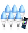 Smart LED-pære WB C37 E14 6,5W RGB+CCT - 6 stk