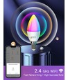 Smart LED-pære WB C37 E14 6,5W RGB+CCT - 6 stk