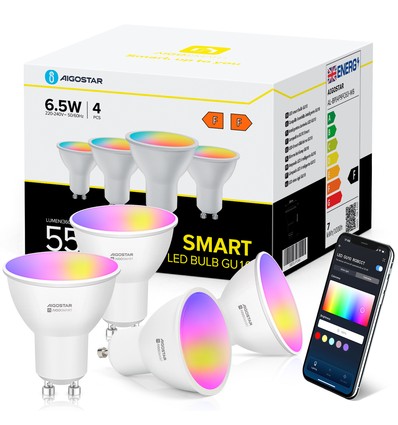 Smart LED GU10 6.5W RGB+CCT - 4 stk. - WB