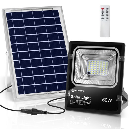 LED-projektor med solpanel - 50 W, 6500 K