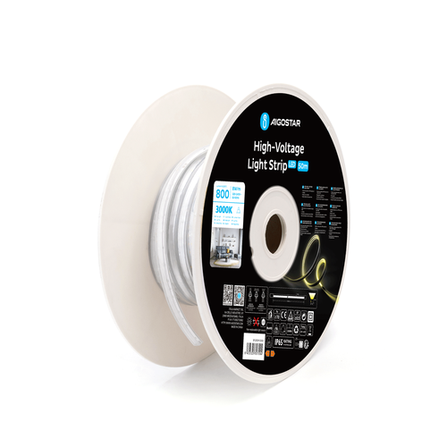 Neonstripe 8W/m - 230V, 50m, 120LED/m, IP65, 6mm, 8*16