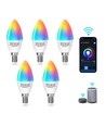 Wi-Fi Smart LED Pære C37 E14 7W RGB+CCT