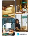 LED-bordlampe - Hvit, 8W, 3000K-6500K (Berøringsdimming, USB-ladestikk, Minnefunksjon)