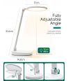 LED-bordlampe - Hvit, 8W, 3000K-6500K (Berøringsdimming, USB-ladestikk, Minnefunksjon)
