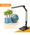 LED-bordlampe - Lys Svart, 9W 6500-3000K (Berøringsdemping)