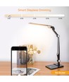 LED-bordlampe - Lys Svart, 9W 6500-3000K (Berøringsdemping)