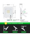 Outlet: Hvit LED-projektør, 20W, 6500K, Støpt aluminium