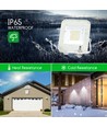 Outlet: Hvit LED-projektør, 20W, 6500K, Støpt aluminium
