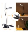 Svart LED Klemlampe med Stikk