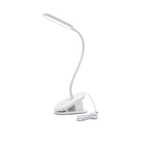 LED Klemmelampe - Hvit med Stikk