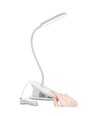 LED Klemmelampe - Hvit med Stikk