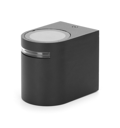 Vegglampe D-01 IP54 GU10 (følger ikke med) - Enkel, Sort, Rund