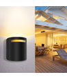 Vegglampe D-01 IP54 GU10 (følger ikke med) - Enkel, Sort, Rund