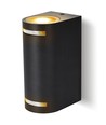 Vegglampe B-06 IP54 GU10 Dobbel - Sort - Rund (Pære Ikke Inkludert)