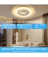 LED takvifte lampe 60W, 3000K-6500K, med fjernkontroll