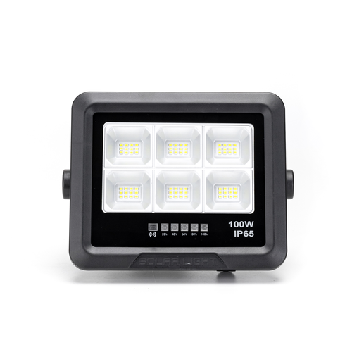 LED-projektør med solpanel - Delt, 100W, 1000lm, 6500K, 2m ledning, Modell 06
